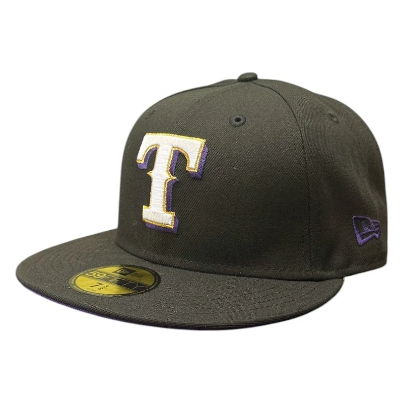 Texas Rangers Black 50th Anniversary Patch New Era 59FIFTY Fitted Hat