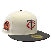 Minnesota Twins Chrome and Black 60th Anniversary Patch New Era 59FIFTY Fitted Hat