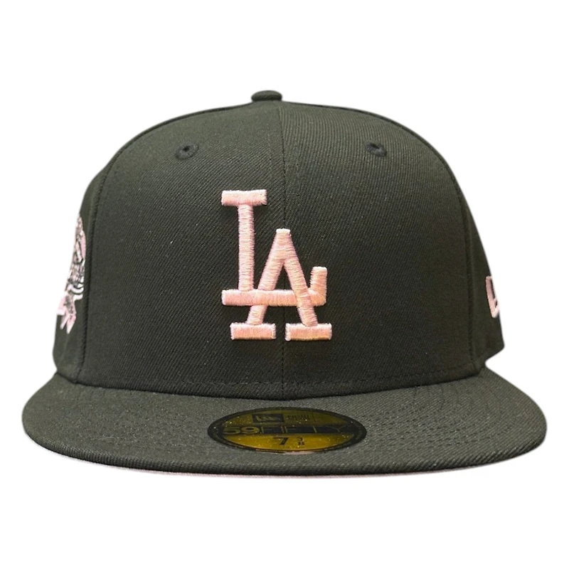 Los Angeles Dodgers Black and Pink 100th Anniversary Patch UV New Era 59FIFTY Fitted Hat