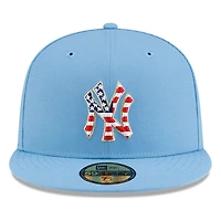 New York Yankees Sky Blue USA Logo 250th Anniversary Patch Era 59FIFTY Fitted Hat
