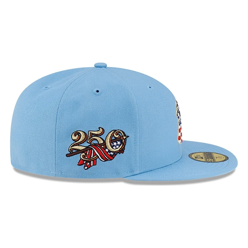 New York Yankees Sky Blue USA Logo 250th Anniversary Patch Era 59FIFTY Fitted Hat