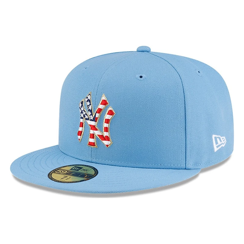 New York Yankees Sky Blue USA Logo 250th Anniversary Patch Era 59FIFTY Fitted Hat