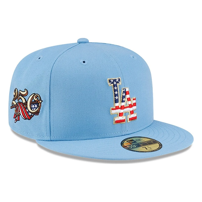 Los Angeles Dodgers Sky Blue USA Logo 250th Anniversary Patch New Era 59FIFTY Fitted Hat