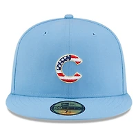 Chicago Cubs Sky Blue USA Logo 250th Anniversary Patch New Era 59FIFTY Fitted Hat