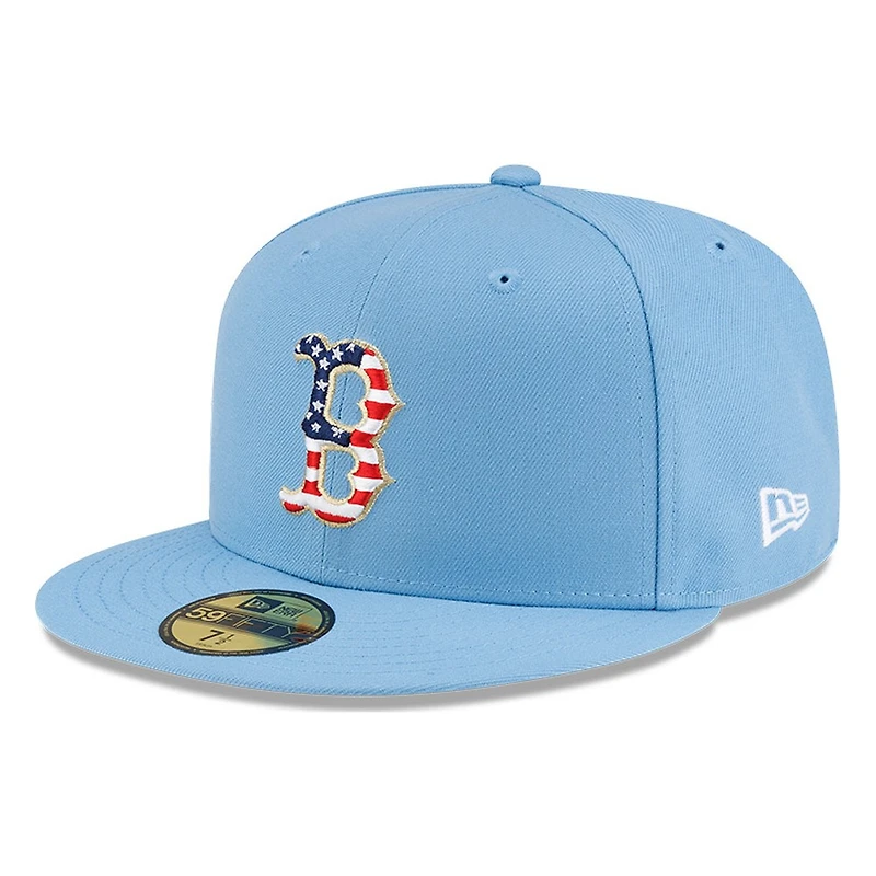 Boston Red Sox Sky Blue USA Logo 250th Anniversary Patch New Era 59FIFTY Fitted Hat