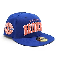 Denver Broncos Majestic Blue Leon the Lab Established 1960 Patch Grey UV New Era 59FIFTY Fitted Hat