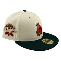 Los Angeles Dodgers Chrome Two Tone 100th Anniversary Patch New Era 59FIFTY Fitted Hat