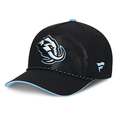 Utah Mammoth Black 2026 NHL Draft Double Logo Rope Fanatics Adjustable Snapback Hat