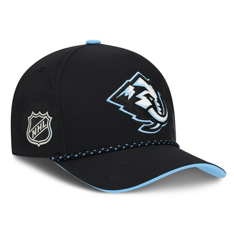 Utah Mammoth Black 2026 NHL Draft Double Logo Rope Fanatics Adjustable Snapback Hat