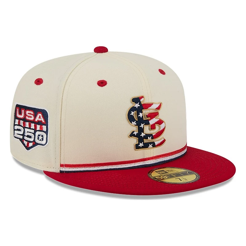St. Louis Cardinals 2026 Fourth of July USA 250 Patch New Era 59FIFTY Fitted Hat