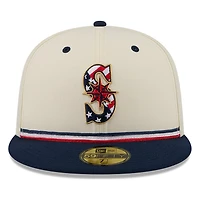 Seattle Mariners 2026 Fourth of July USA 250 Patch New Era 59FIFTY Fitted Hat