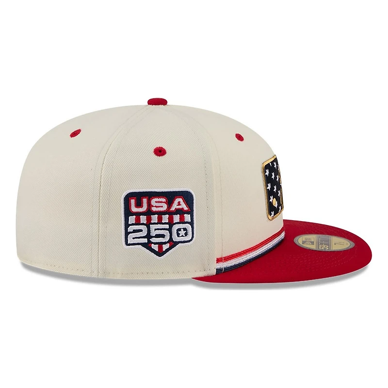 MLB Logo 2026 Fourth of July USA 250 Patch New Era 59FIFTY Fitted Hat