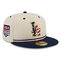Los Angeles Dodgers 2026 Fourth of July USA 250 Patch New Era 59FIFTY Fitted Hat