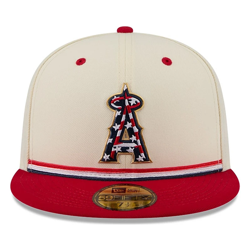 Los Angeles Angels 2026 Fourth of July USA 250 Patch New Era 59FIFTY Fitted Hat