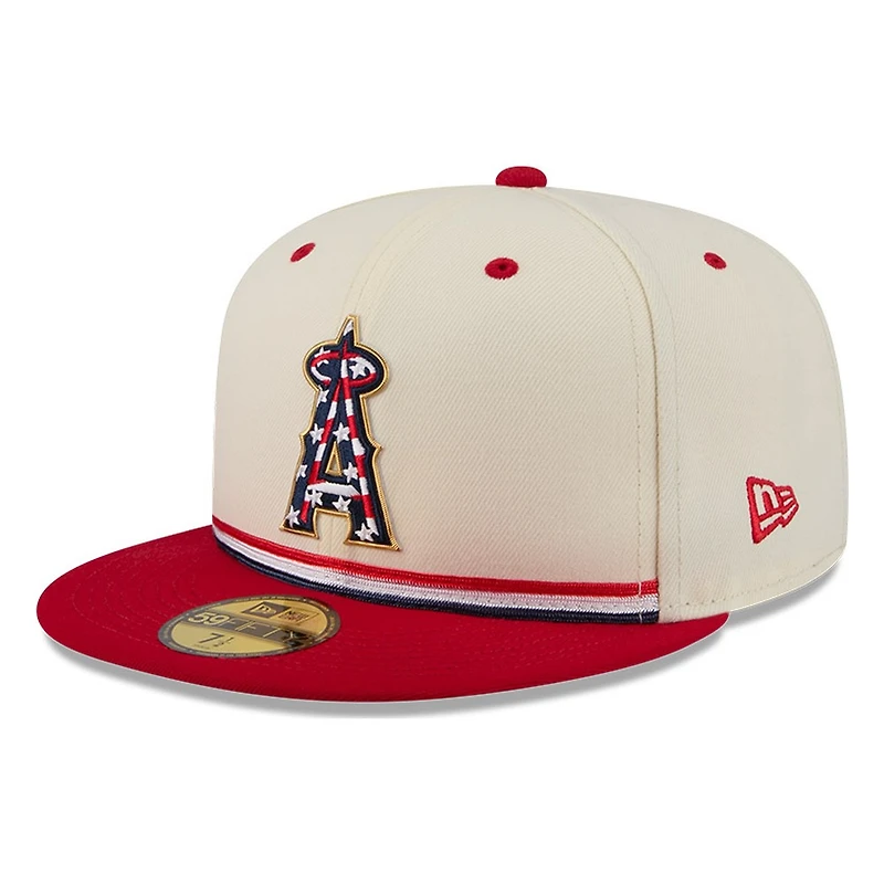 Los Angeles Angels 2026 Fourth of July USA 250 Patch New Era 59FIFTY Fitted Hat