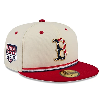 Boston Red Sox 2026 Fourth of July USA 250 Patch New Era 59FIFTY Fitted Hat