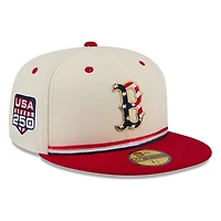 Boston Red Sox 2026 Fourth of July USA 250 Patch New Era 59FIFTY Fitted Hat