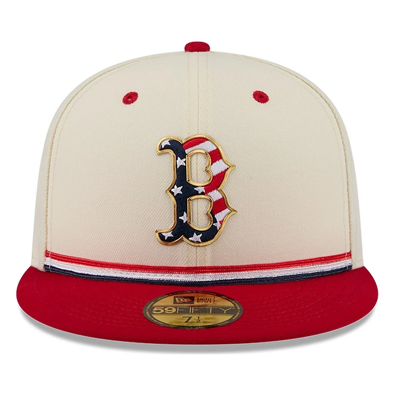Boston Red Sox 2026 Fourth of July USA 250 Patch New Era 59FIFTY Fitted Hat