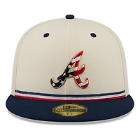 Atlanta Braves 2026 Fourth of July USA 250 Patch New Era 59FIFTY Fitted Hat