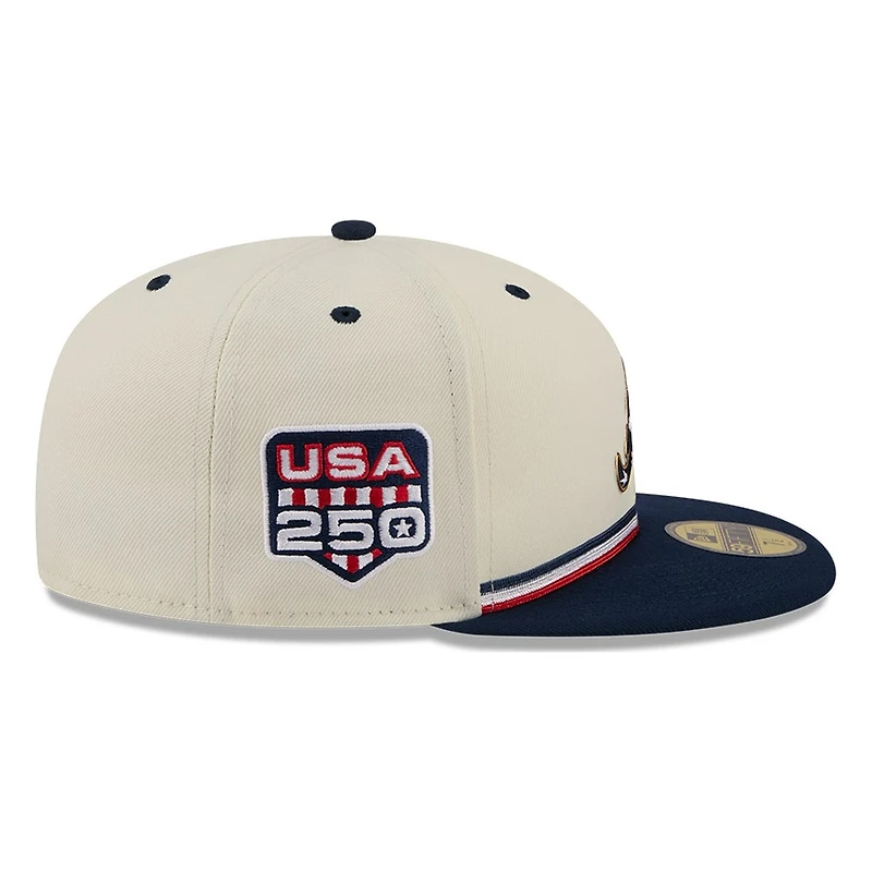 Atlanta Braves 2026 Fourth of July USA 250 Patch New Era 59FIFTY Fitted Hat