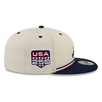 Atlanta Braves 2026 Fourth of July USA 250 Patch New Era 59FIFTY Fitted Hat