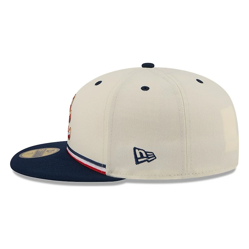 Atlanta Braves 2026 Fourth of July USA 250 Patch New Era 59FIFTY Fitted Hat