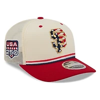 San Francisco Giants 2026 Fourth of July USA 250 Patch New Era 9SEVENTY Trucker Adjustable Snapback Hat