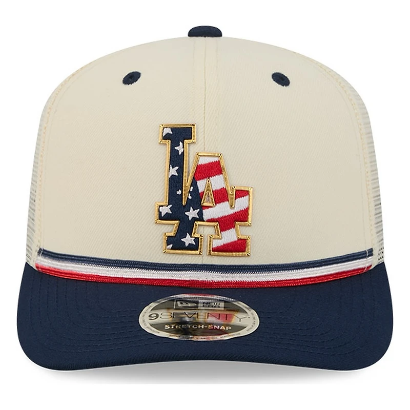 Los Angeles Dodgers 2026 Fourth of July USA 250 Patch New Era 9SEVENTY Trucker Adjustable Snapback Hat