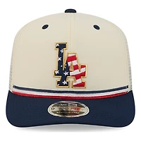Los Angeles Dodgers 2026 Fourth of July USA 250 Patch New Era 9SEVENTY Trucker Adjustable Snapback Hat