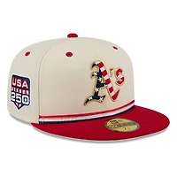 Oakland Athletics 2026 Fourth of July USA 250 Patch New Era 59FIFTY Fitted Hat