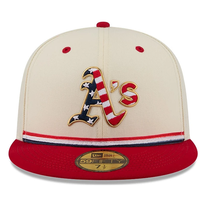 Oakland Athletics 2026 Fourth of July USA 250 Patch New Era 59FIFTY Fitted Hat