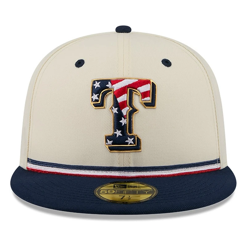 Texas Rangers 2026 Fourth of July USA 250 Patch New Era 59FIFTY Fitted Hat