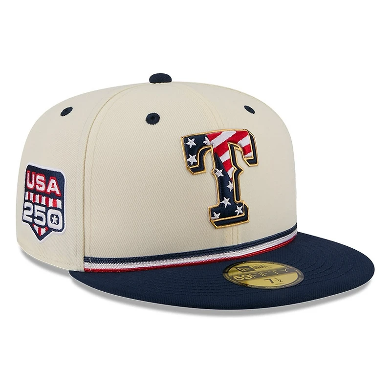 Texas Rangers 2026 Fourth of July USA 250 Patch New Era 59FIFTY Fitted Hat