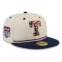 Texas Rangers 2026 Fourth of July USA 250 Patch New Era 59FIFTY Fitted Hat