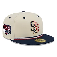 San Diego Padres 2026 Fourth of July USA 250 Patch New Era 59FIFTY Fitted Hat