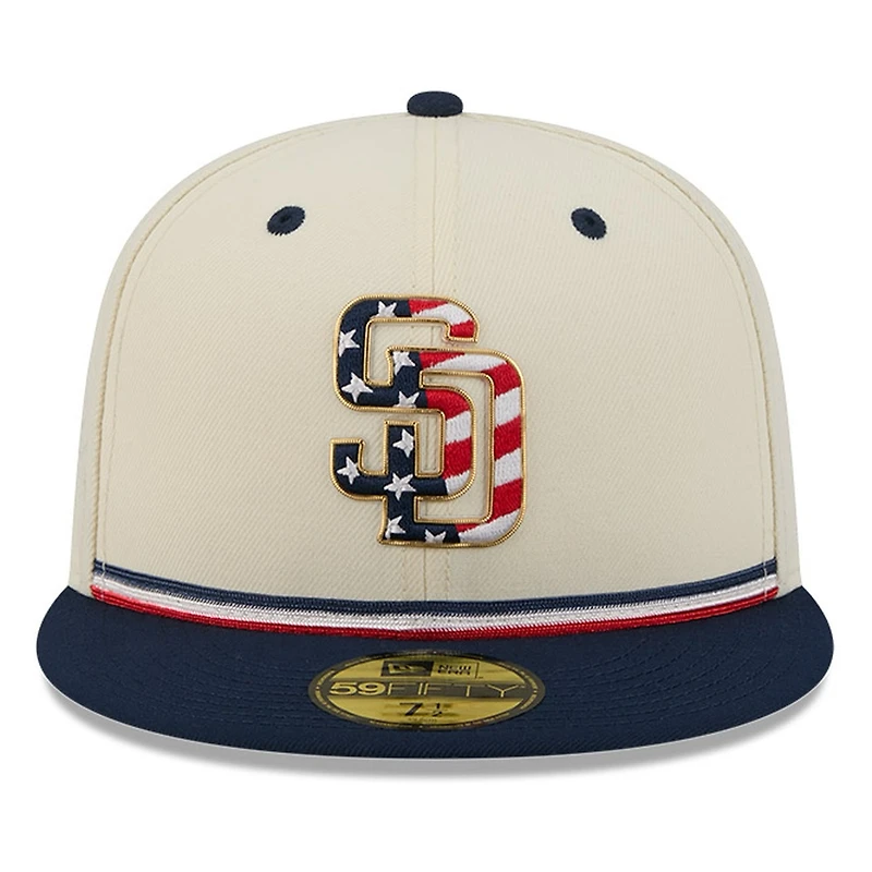 San Diego Padres 2026 Fourth of July USA 250 Patch New Era 59FIFTY Fitted Hat