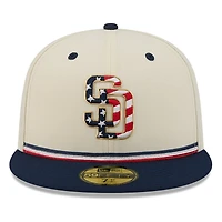 San Diego Padres 2026 Fourth of July USA 250 Patch New Era 59FIFTY Fitted Hat