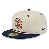 San Diego Padres 2026 Fourth of July USA 250 Patch New Era 59FIFTY Fitted Hat