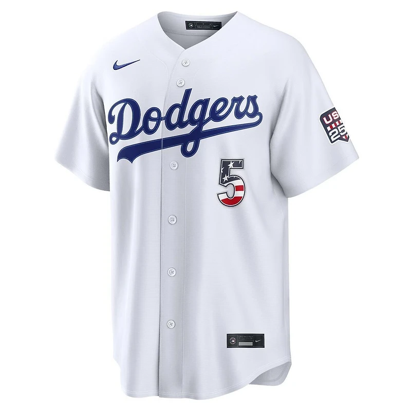 Los Angeles Dodgers Freddie Freeman White USA 250 Fourth Of July 2026 Home Nike Stadium Jersey