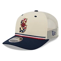 Seattle Mariners 2026 Fourth of July USA 250 Patch New Era 9SEVENTY Trucker Adjustable Snapback Hat