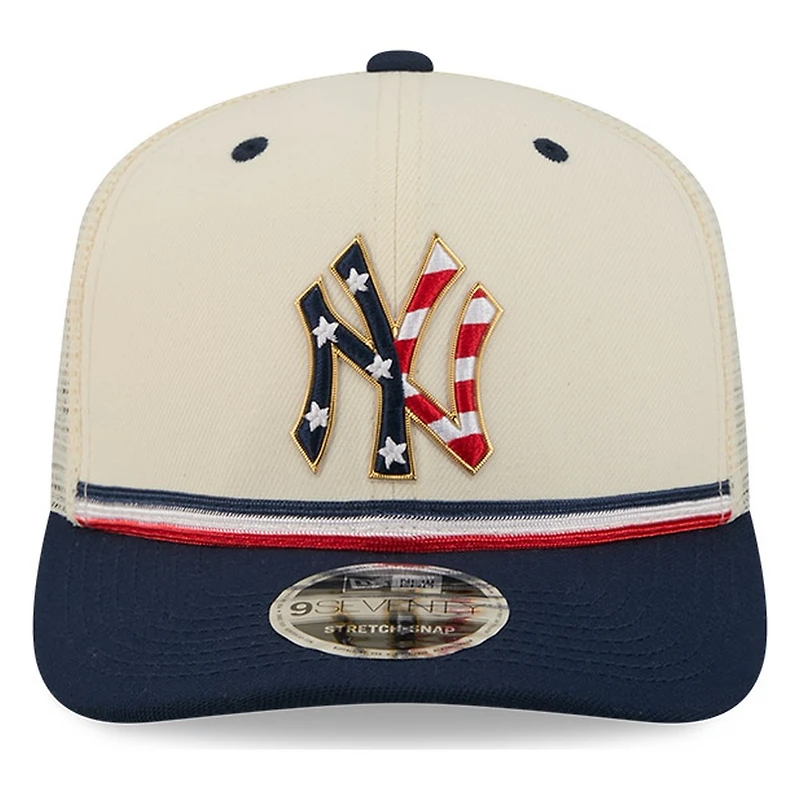 New York Yankees 2026 Fourth of July USA 250 Patch New Era 9SEVENTY Trucker Adjustable Snapback Hat