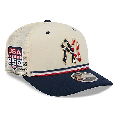 New York Yankees 2026 Fourth of July USA 250 Patch New Era 9SEVENTY Trucker Adjustable Snapback Hat