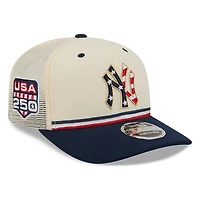 New York Yankees 2026 Fourth of July USA 250 Patch New Era 9SEVENTY Trucker Adjustable Snapback Hat
