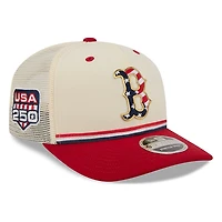 Boston Red Sox 2026 Fourth of July USA 250 Patch New Era 9SEVENTY Trucker Adjustable Snapback Hat