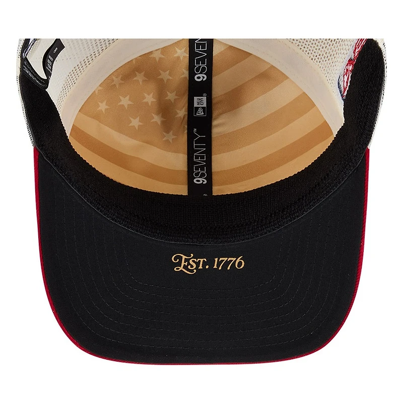 Boston Red Sox 2026 Fourth of July USA 250 Patch New Era 9SEVENTY Trucker Adjustable Snapback Hat