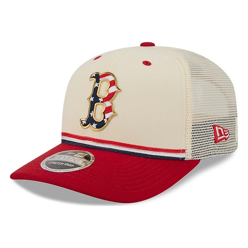 Boston Red Sox 2026 Fourth of July USA 250 Patch New Era 9SEVENTY Trucker Adjustable Snapback Hat