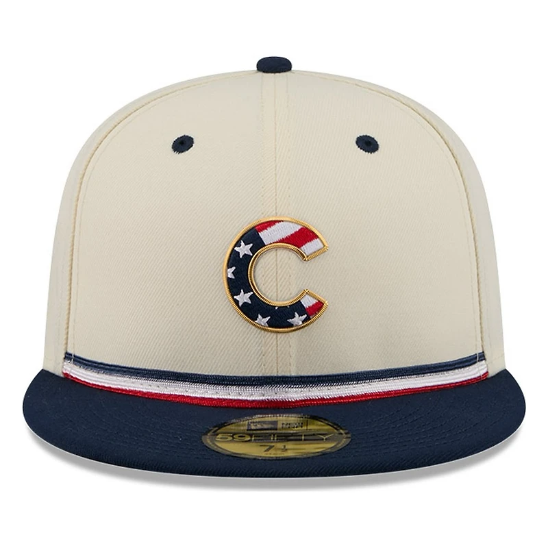 Chicago Cubs 2026 Fourth of July USA 250 Patch New Era 59FIFTY Fitted Hat