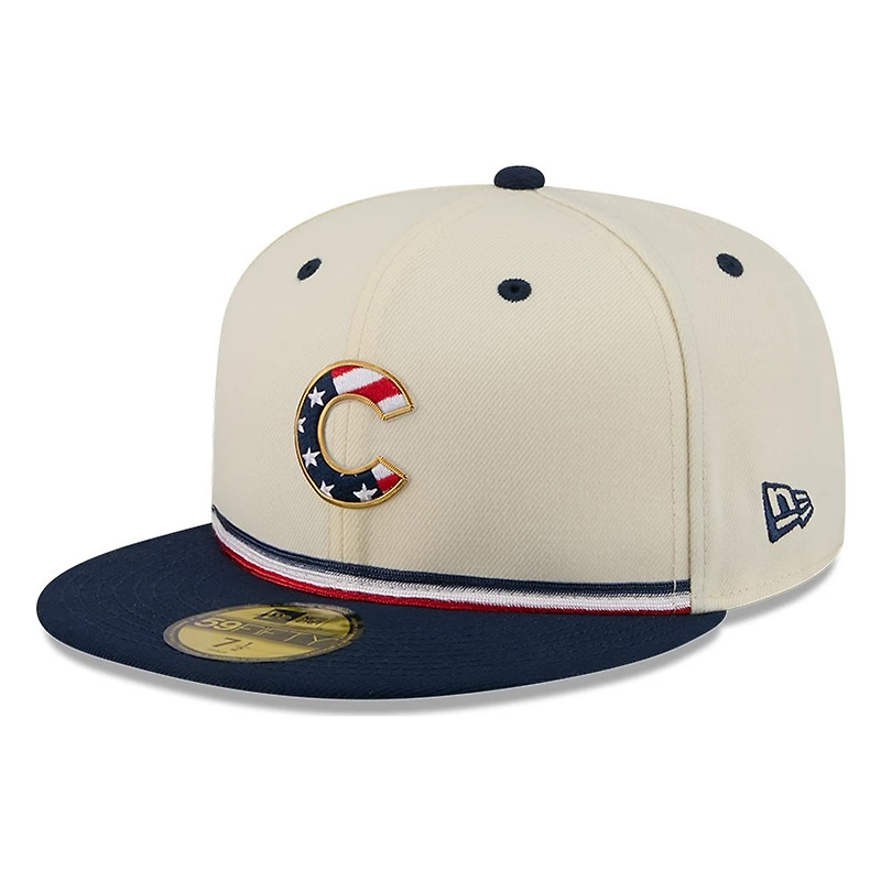 Chicago Cubs 2026 Fourth of July USA 250 Patch New Era 59FIFTY Fitted Hat