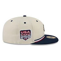 Chicago Cubs 2026 Fourth of July USA 250 Patch New Era 59FIFTY Fitted Hat