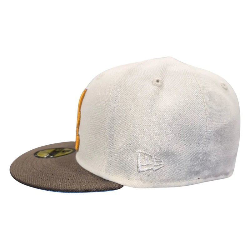 Atlanta Braves Brown Two Tone Shadow Logo 150th Anniversary Patch Blue UV New Era 59FIFTY Fitted Hat